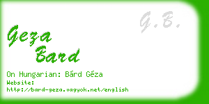 geza bard business card